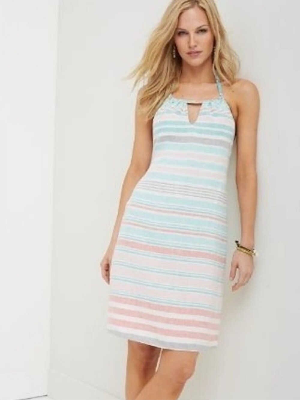 NWT $139 Tommy Bahama Linen Kohala Halter Dress